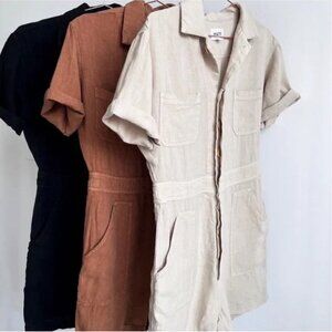 Mate the Label Linen Short Romper in Sedona